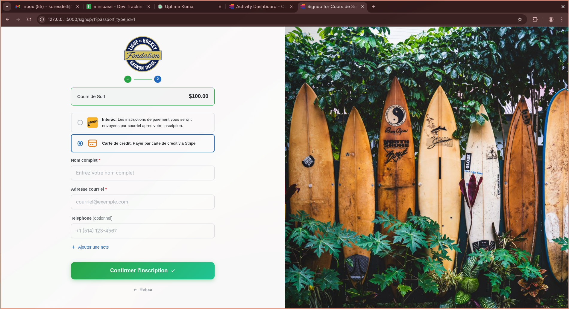 Choix de méthode de paiement