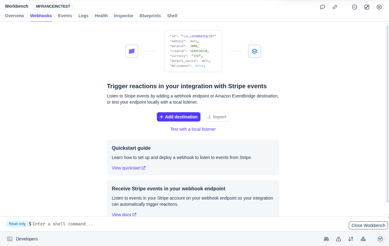 Page Webhooks Stripe